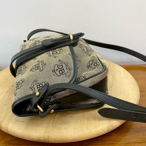 Vintage Dooney Bourke Crossbody Shoulder bag Print Fabric Leather Trim READ - Picture 11 of 16
